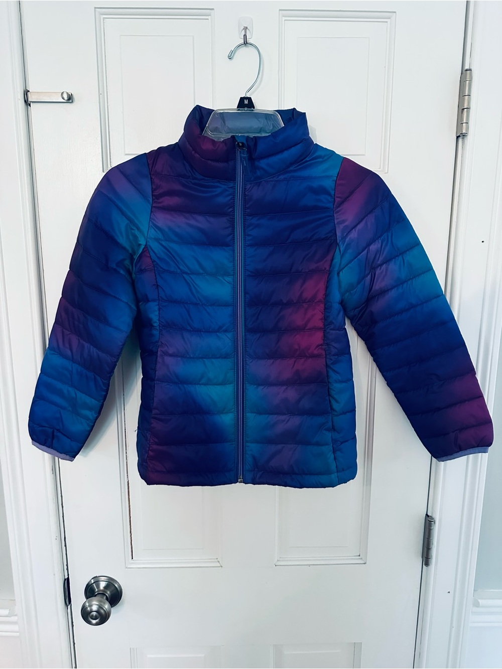 Amazon Essentials Kids Ombre Lightweight Puffer Jacket - Blue & Purple Sz 8